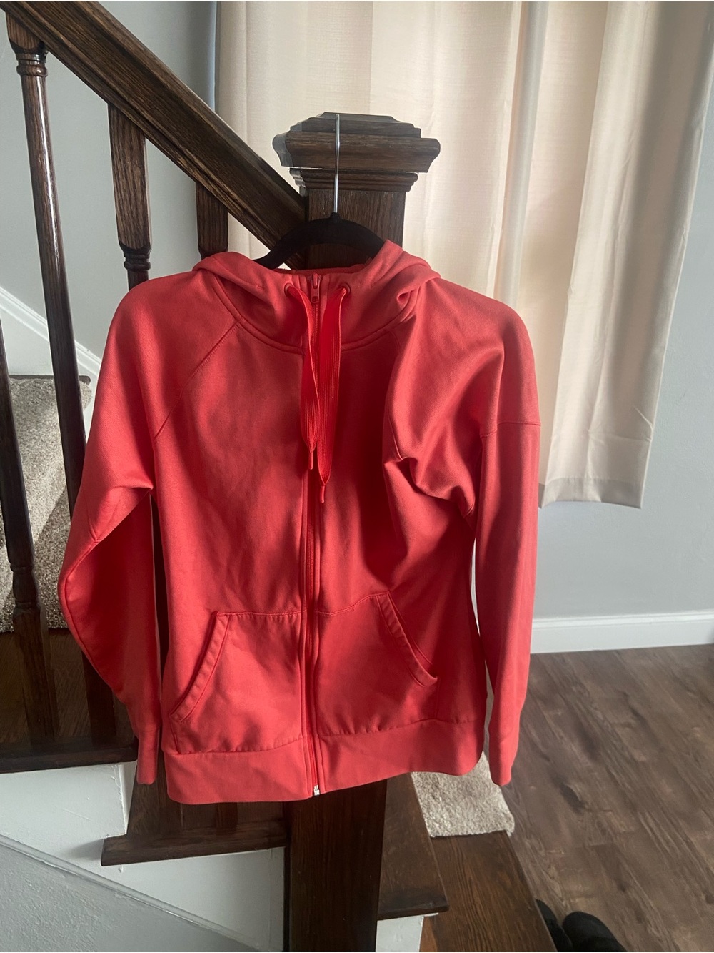 The North Face Coral Red Zip-Up Hoodie